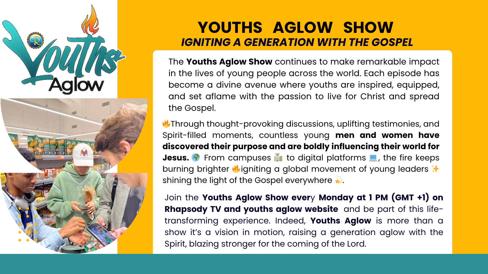 YOUTHS AGLOW SHOW: IGNITING A GENERATION WITH THE GOSPEL